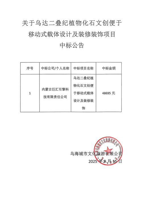 关于乌达二叠纪植物化石文创便于移动式载体设计及装修装饰项目中标公告.jpg